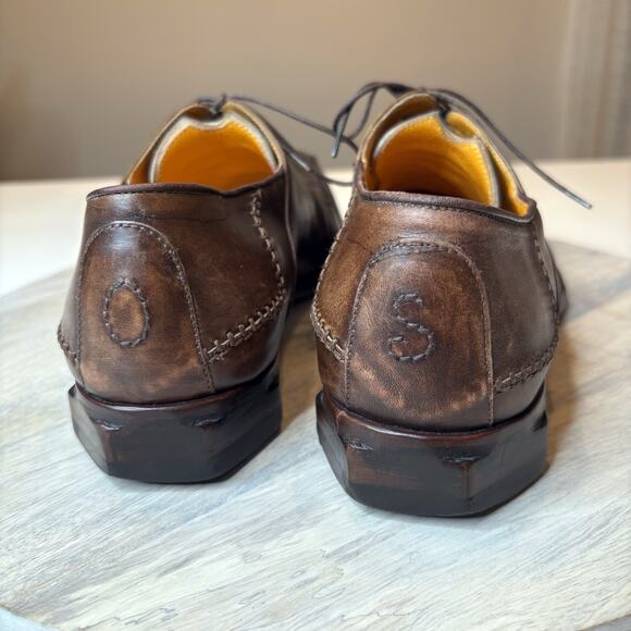 Oliver Sweeney Interlock Oxford Men\'s Brown Leather Shoes US Size 9.5